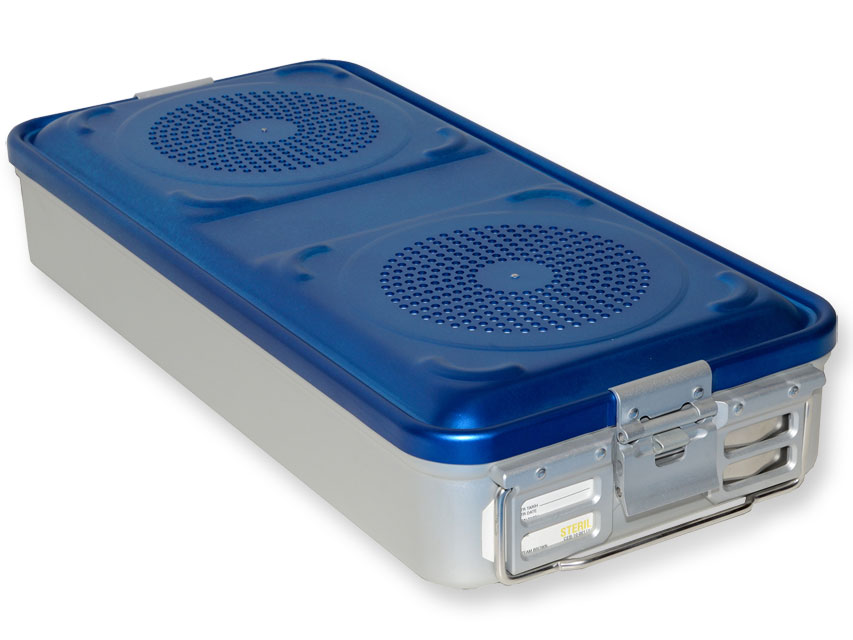 Konteineris ar filtru-liels h 100 mm-zils-ar perforāciju