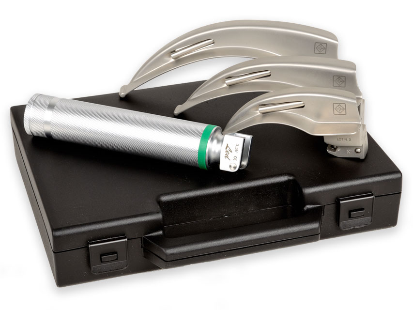 Gima Green f.o.led laringoskopa komplekts pieaugušajiem ar 3 asmeņiem Mc-intosh 3,5 v. 30 000 lux N1