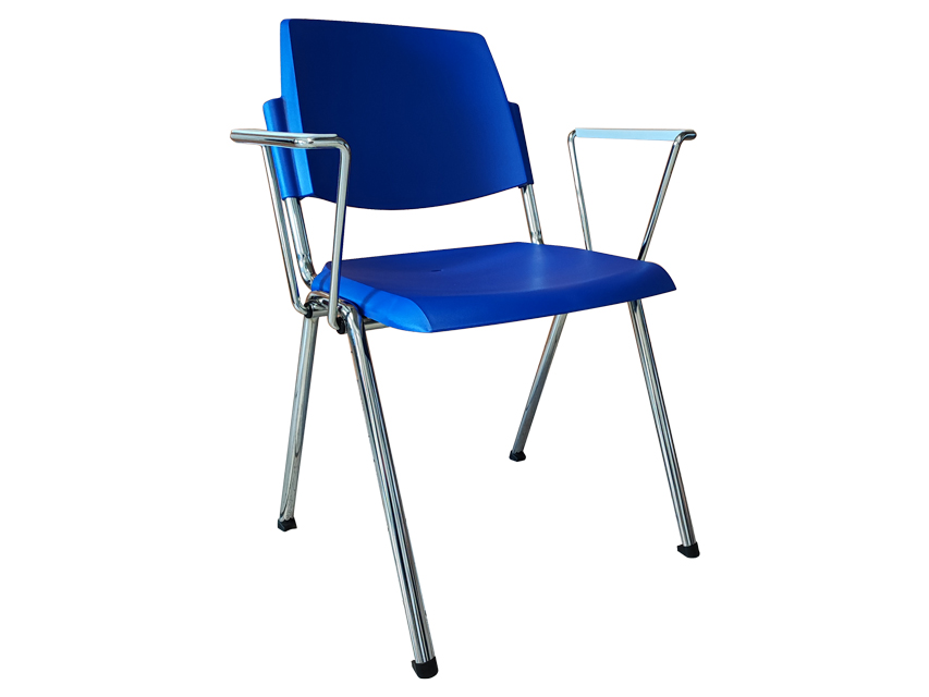 STACKABLE CHAIR with arms - blue