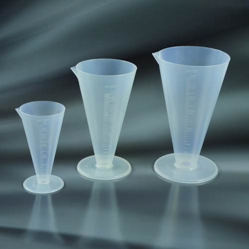 Koniski mērtrauki, graduēti, 250ml, augstums- 164mm (min.18)