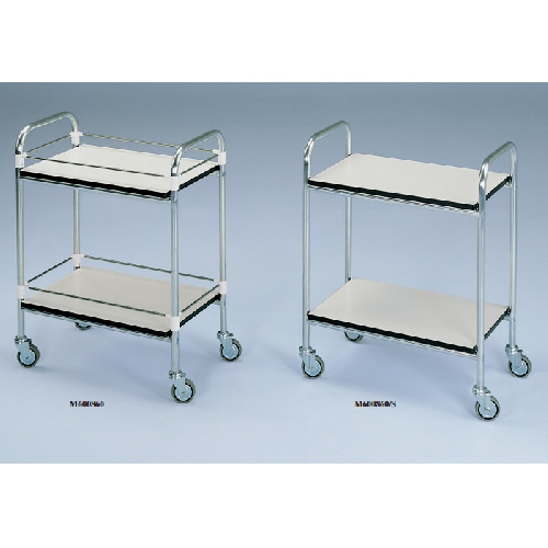 Nerūsējoša tērauda procedūru ratiņi ar plauktu ar sānu margām 70cmx50 cm