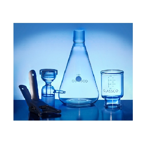 kolba ar filtra iekārtu