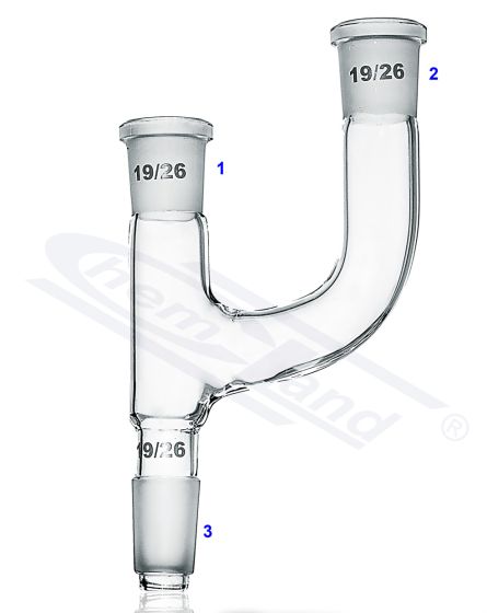 daudzkārtējs adapteris ar 2 paralēliem kakliņiem 2x19/26 ārpus 1x 24/29 GLASSCO