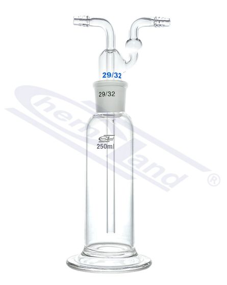 gāzes mazgāšanas pudele, atbilstoši Drechsler 00100ml NS. 29/32 - KOMPLEKTS