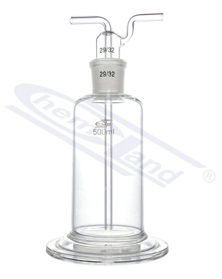 gāzes mazgāšanas pudele, atbilstoši Drechsler 00500ml NS. 29/32 - KOMPLEKTS