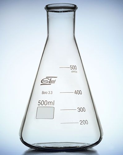 konusveida kolba ar šauru kakliņu 00250 ml CHEMLAND