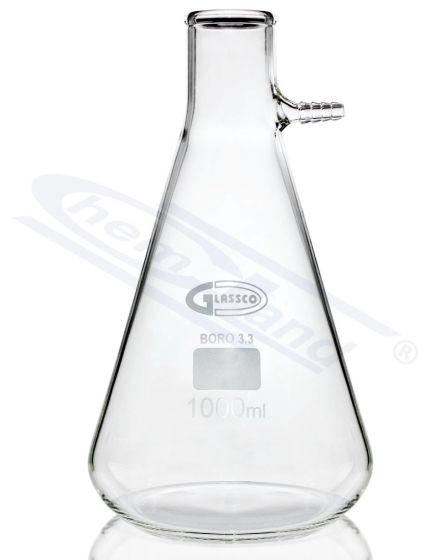 Bihnera vakuuma kolba ar stikla uzgaļu 00500ml ISO 6556 GLASSCO