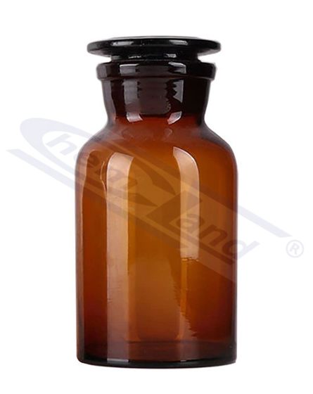 pudele ar aizbāzni dzintara krāsas ar platu kakliņu 02000 neitrāls stikls