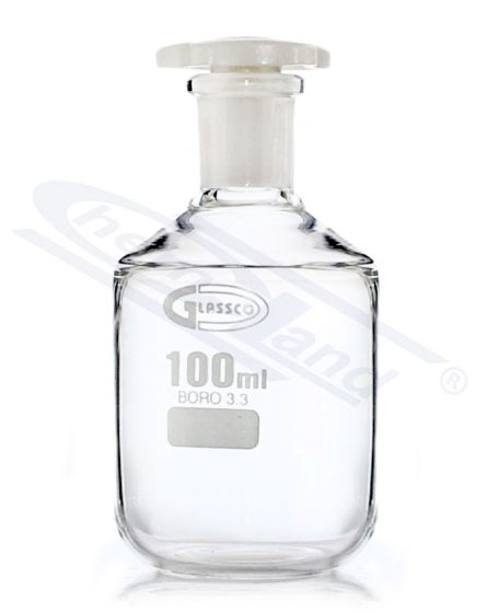 Pudele ar BORO 3,3 00100 WS 14/23 SiO2>80,5 perc Glassco PE aizbāzni