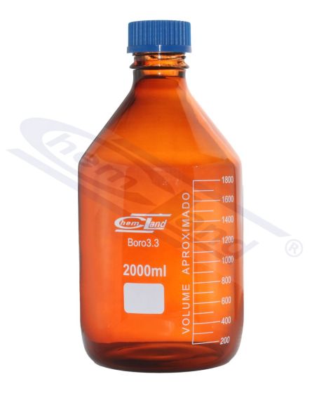 pudele ar skrūvējamu vāciņu dzintara krāsas BORO 3.3 GL 45 5000ml