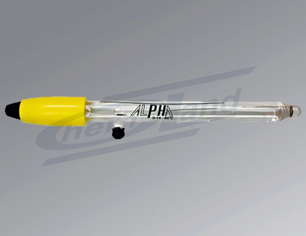pH elektrods stikls 0-14 krāsa dzeltena