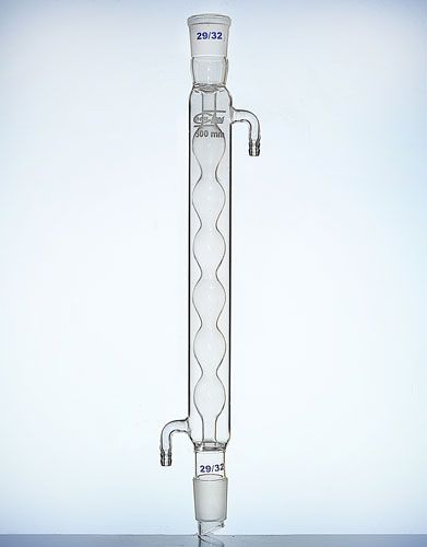 kondensators ar iekšējo spuldzes daļu Allihn ligzda 2x 29/32 garums efektīvais 300 stikla savienotājs