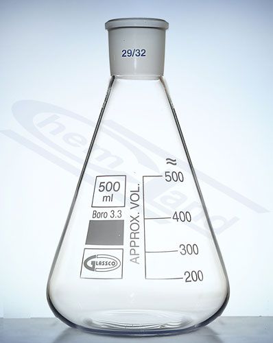 kolba ar konisku šauru kaklu NS. 29/32 tilpums 00050ml GLASSCO