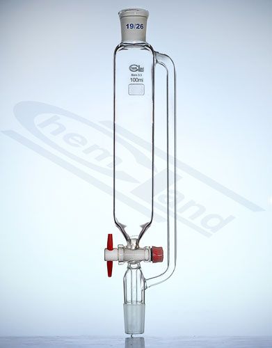 spiediena izlīdzināšanas piltuves aizbīdnis PTFE250ml NS29/32