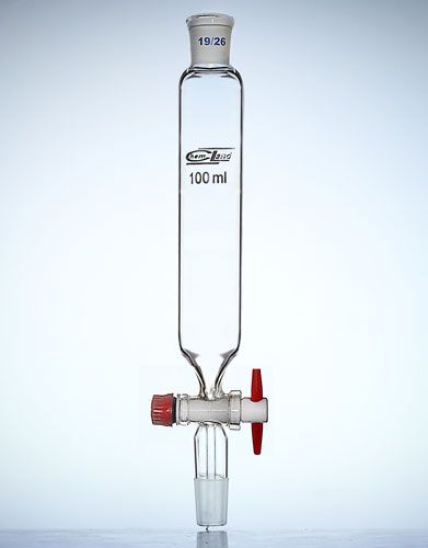 piltuve ar cilindrisku aizbīdni PTFE NS19 0050ml