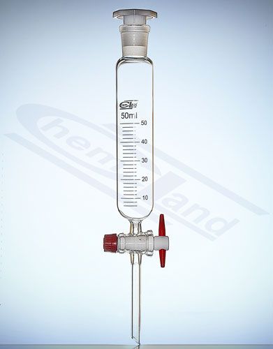 piltuve ar cilindrisku ligzdu 24/29 aizbīdnis ar teflona aizbīdni.1000ml ar graduāciju