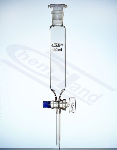 piltuve ar cilindrisku uzmavu 19/26 aizbāžamais krāns stikls 0025mlChemland