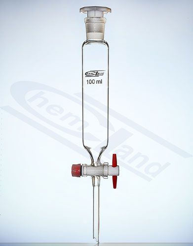 piltuve ar cilindrisku kontaktligzdu 19/26 aizbīdnis ar teflona aizbīdni. 0250ml