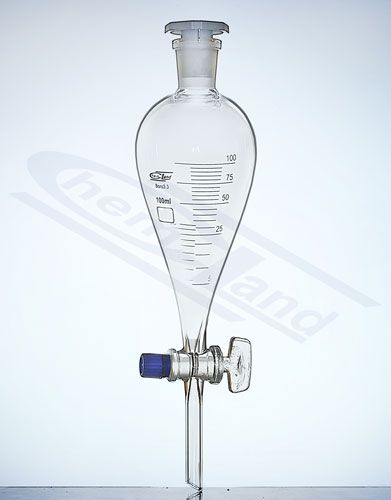 Atdalīšanas piltuve pēc Squibb parauga ar PP aizbāžņa ligzdu 29/32 ar graduāciju 0500ml stikla aizbāzni