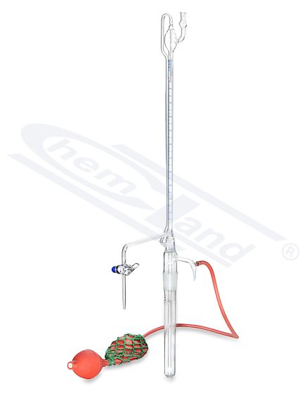 birete ar, uz granulu, CHEMLAND NEW LINE, 10 cl. AS 0,05, stikla aizbīdnis, ar sloksniņu un gumijas spuldzīti tīklā, komplektā.