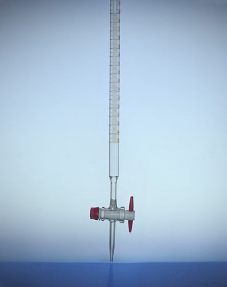 Birete ar taisnu aizbāzni PTFE zila gradācija cl.B 010ml