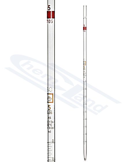 graduēta pipete CZECH 005 (0,05) klase AS partijas Nr. brūna skala