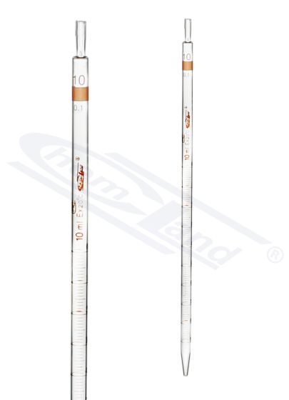 daudzfunkcionāla mērīšanas pipete sk. B 10,0ml, 0 uz augšas, CHEMLAND, brūna, B 10,0ml, CHEMLAND