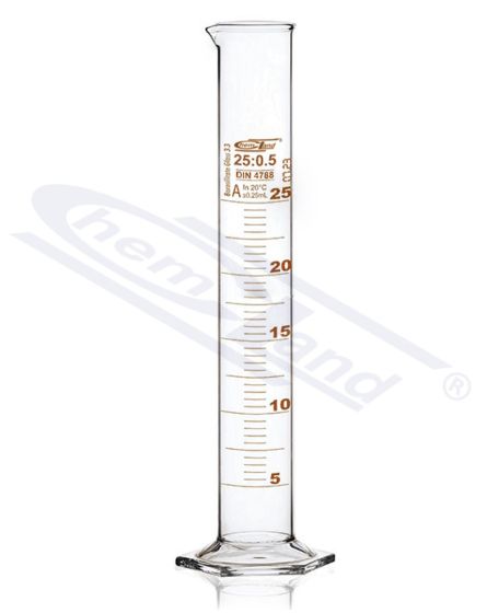 CHEMLAND mērcilindrs NEW LINE Kl A sk. Brūns SERTIFIKĀTS 0100ml st.stikls