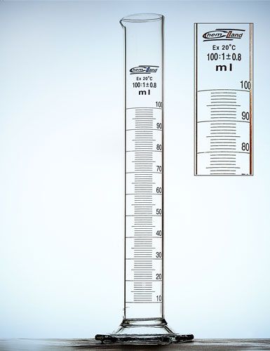 cilindrs cl.B 0050 ml stikla sešstūraina pamatne