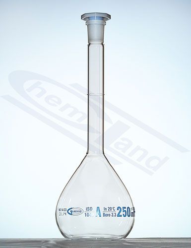 mērkolba ar A klases partijas sertifikātu 0250ml GLASSCO NS 14/23