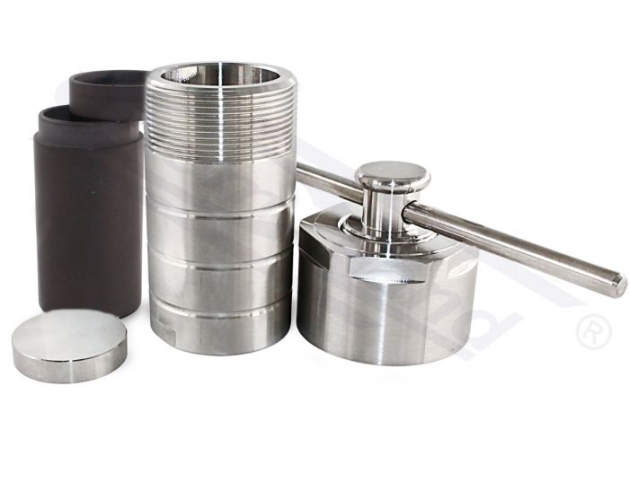 Hidrotermiskās kausēšanas reaktors 0025 ml, nerūsējošais tērauds SS304 ar PPL oderējumu līdz 280oC, darba spiediens ≤3 Mpa