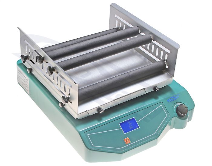 Ciklotrona vibrācijas, maksimālā slodze 5,0 kg, rotācijas ātrums 30-250 RPM, amplitūda 20 mm, taimeris 0-1199 min.